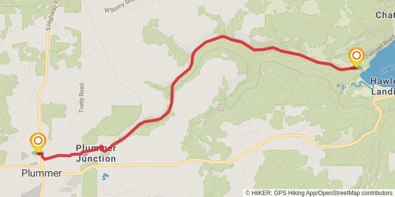 Trail of the Coeur d'Alenes stage 6 Map