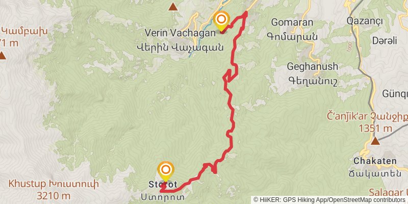 Transcaucasian Trail - Armenia stage 49 Map