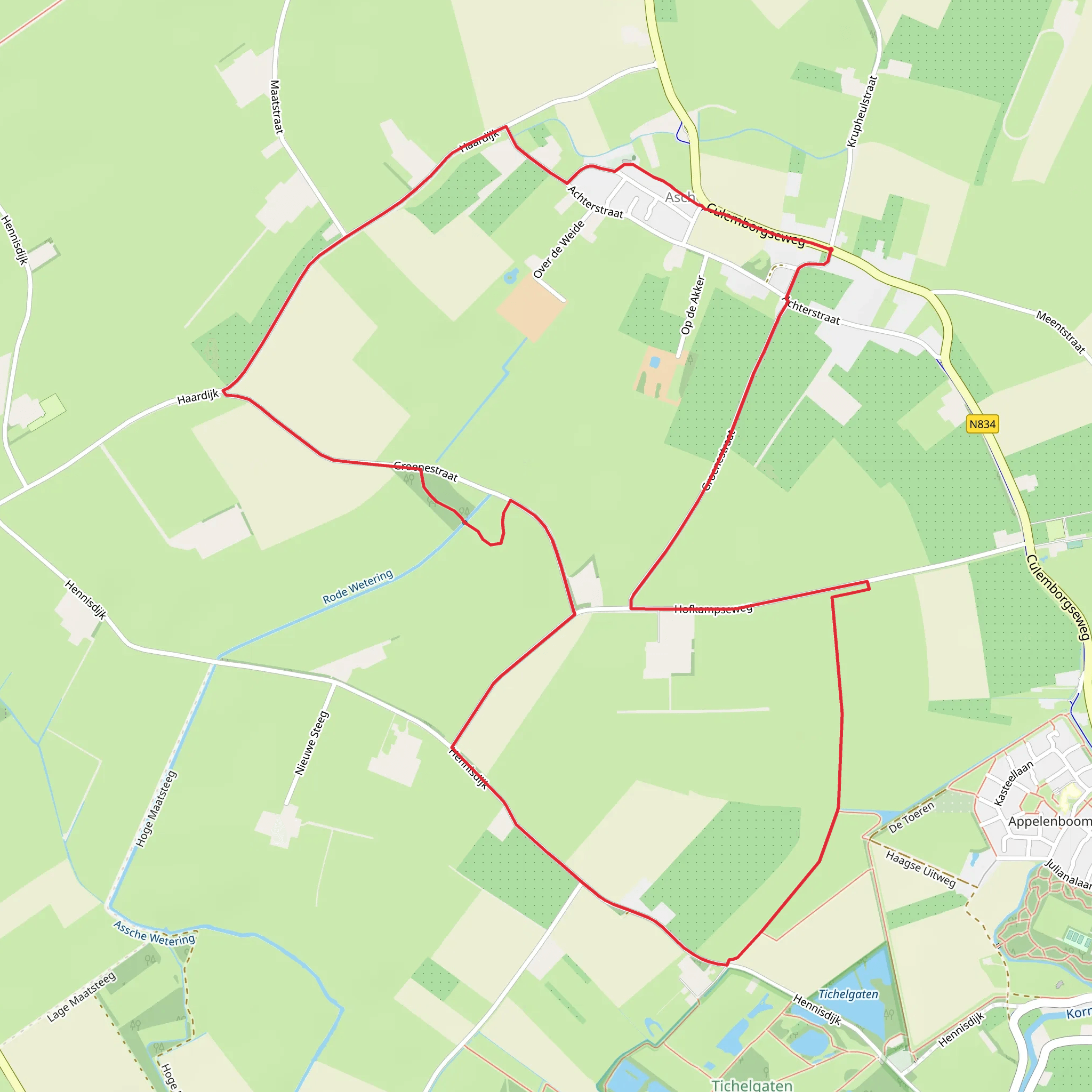 Groenestraat and Hofkampse Weg Loop mobile static map