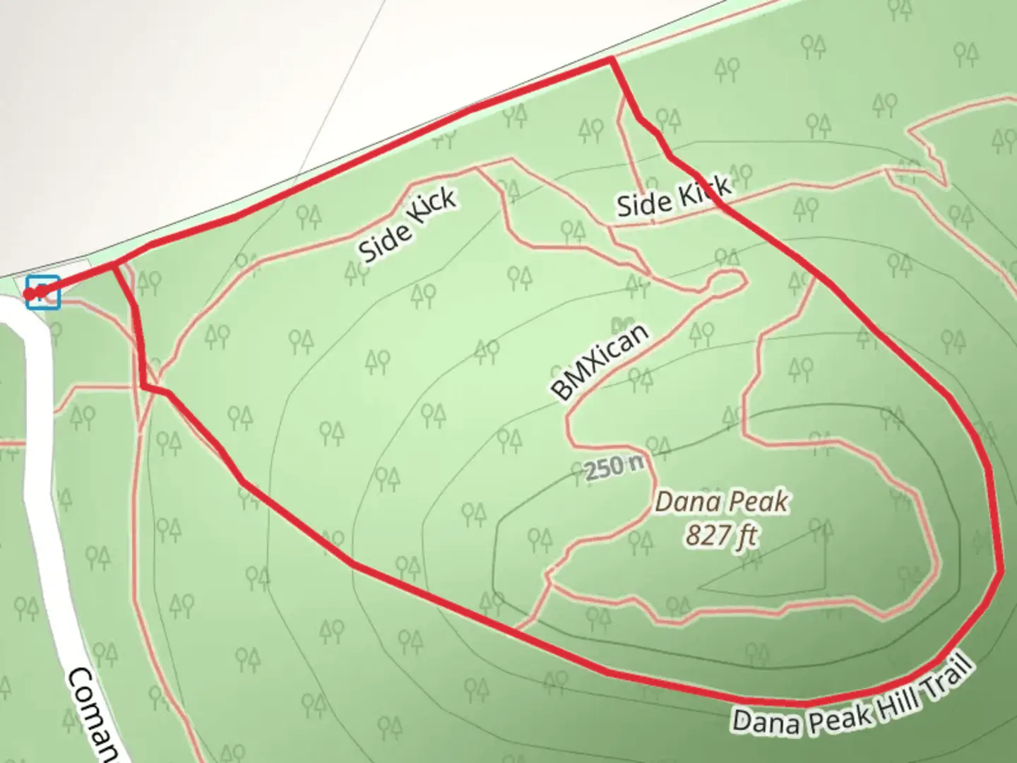 An image depicting the trail Dana Peak Hill Loop Trail and its surrounding area.