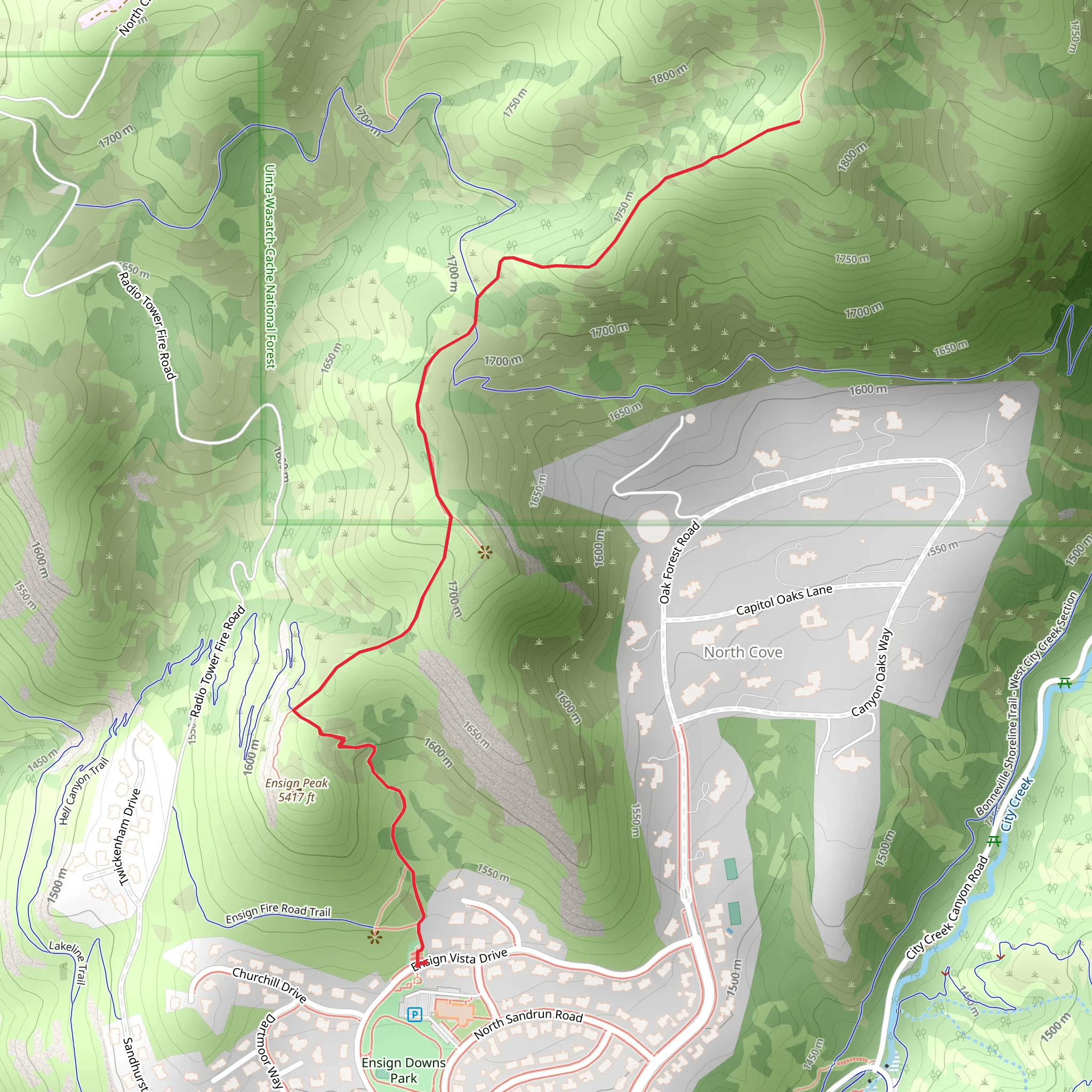 Ensign Peak Open Space Walk mobile static map