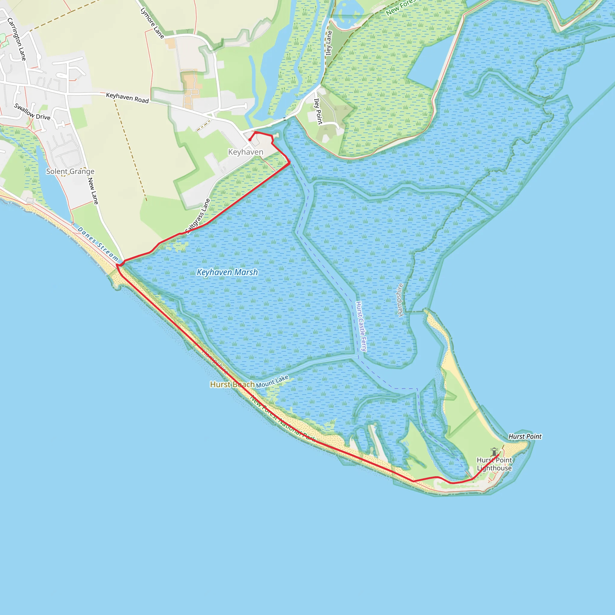 Hurst Point Lighthouse mobile static map