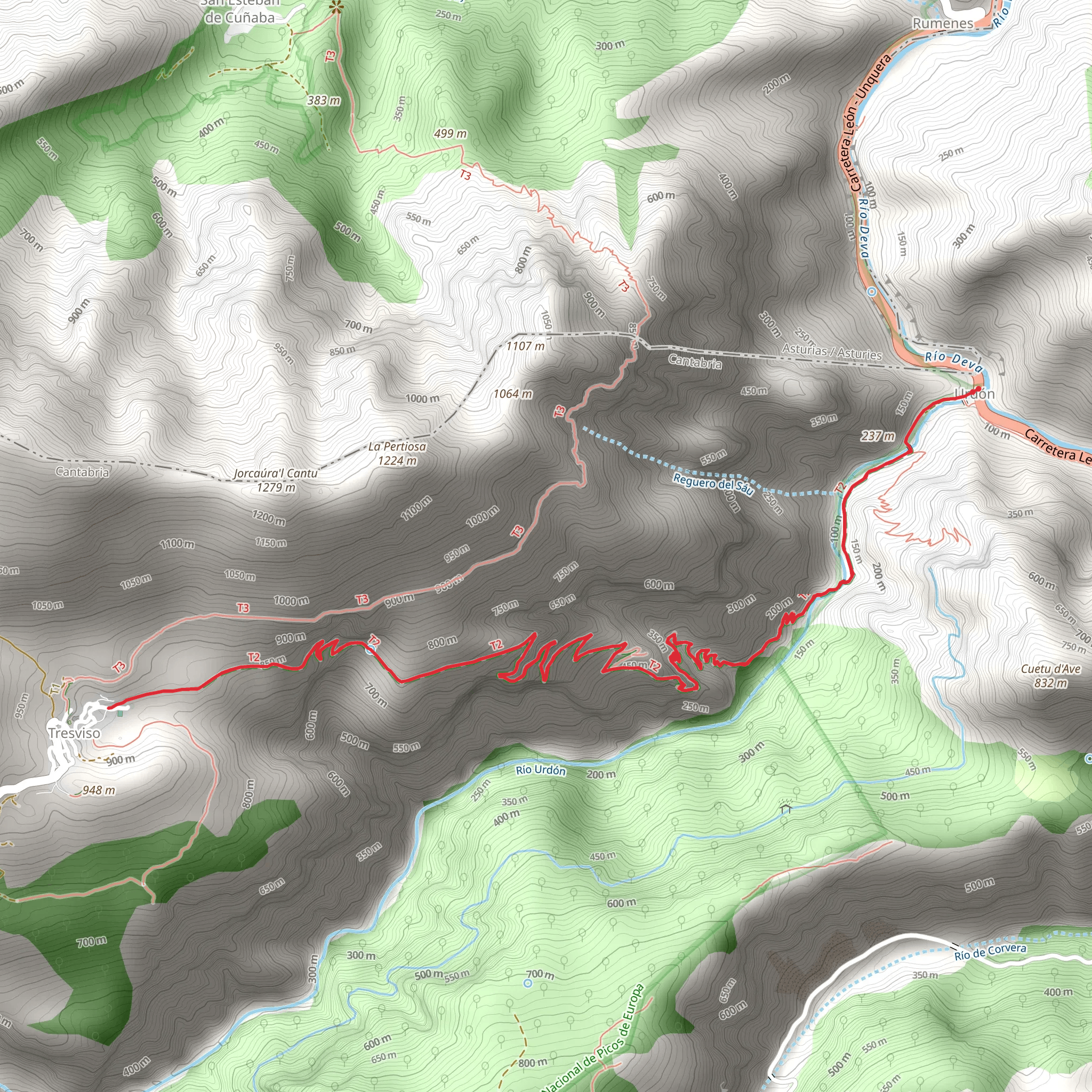 Urdón - Tresviso PR PNPE 30 mobile static map
