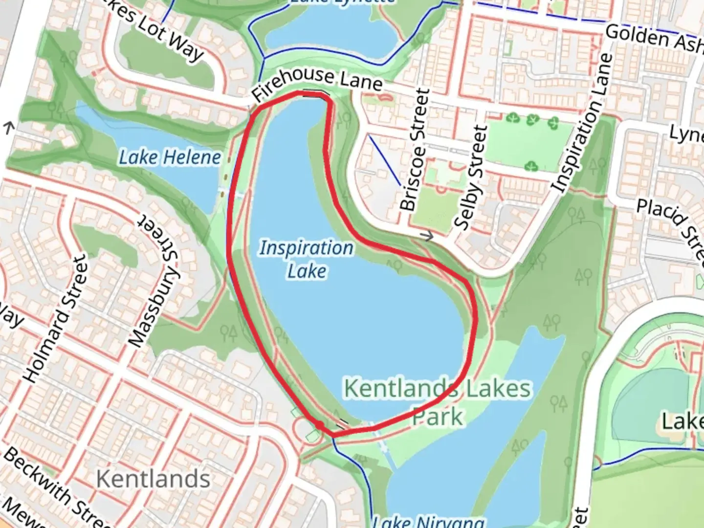 An image depicting the trail Inspiration Lake Loop and its surrounding area.