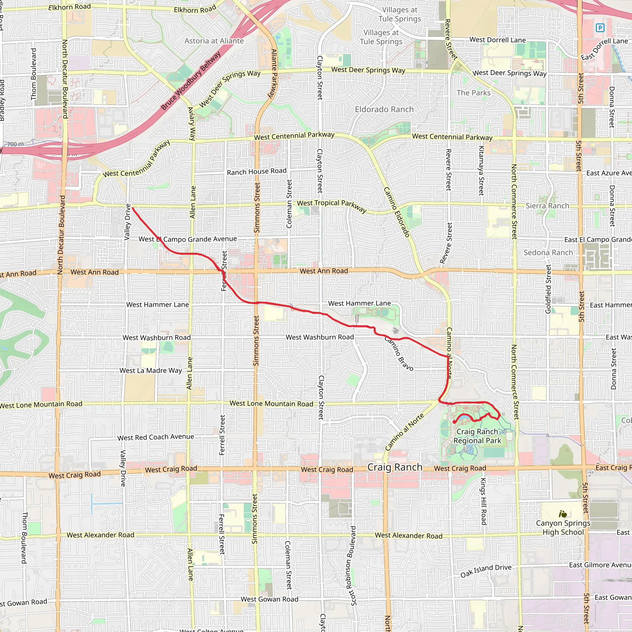 Las Vegas Wash Trail mobile static map