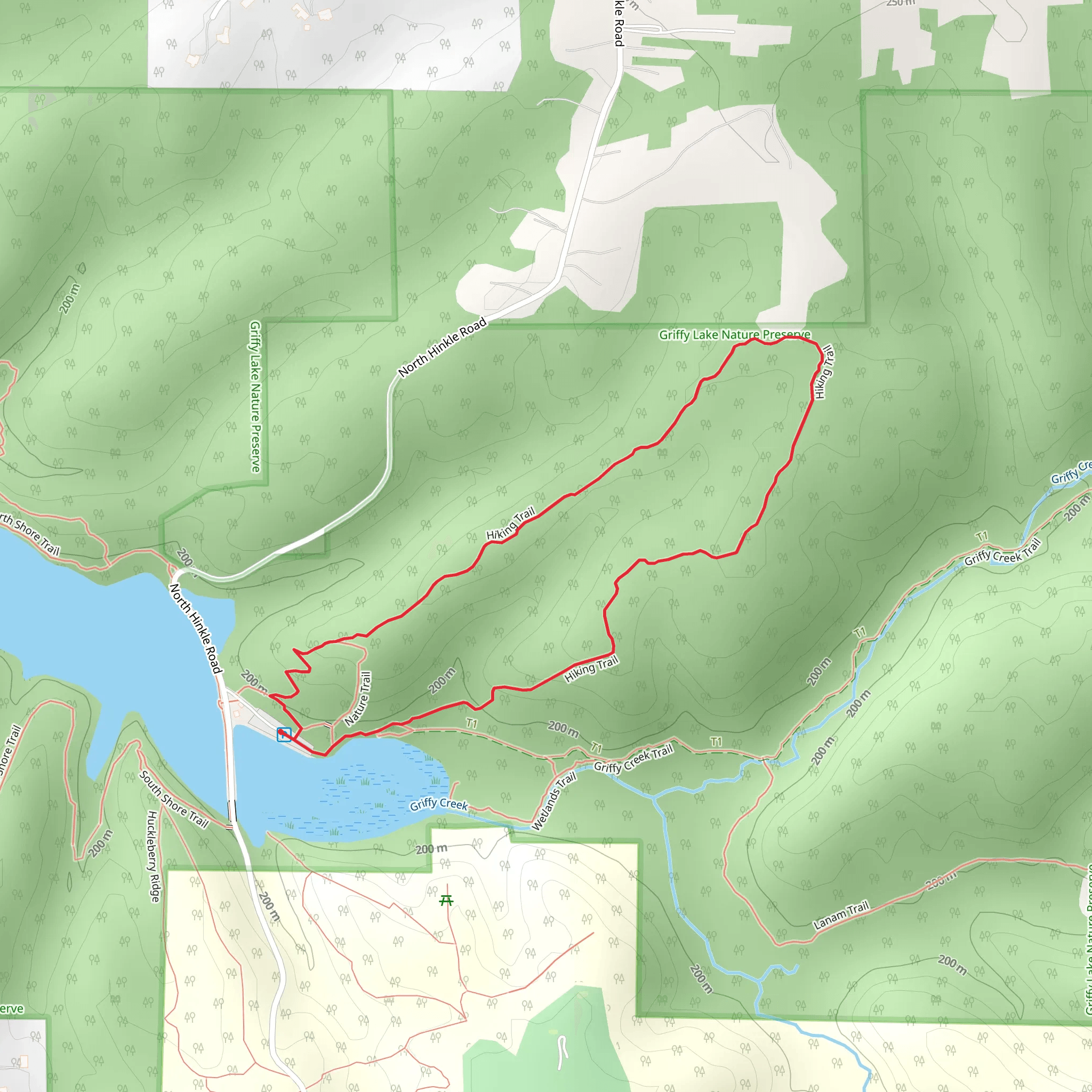 Griffy Reservoir - Hiking Loop Trail mobile static map