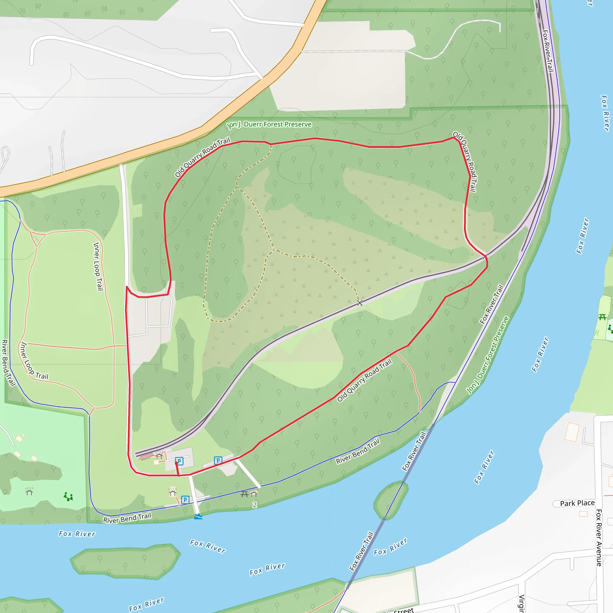 Old Quarry Road Loop Trail mobile static map