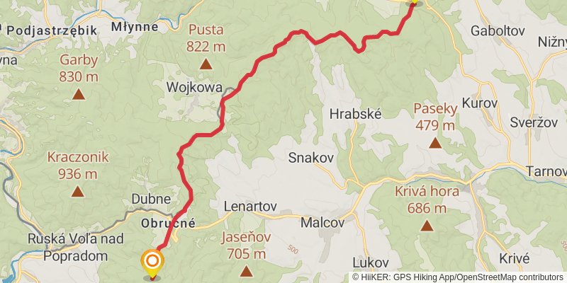 Trans Carpathian Hike stage 29 Map