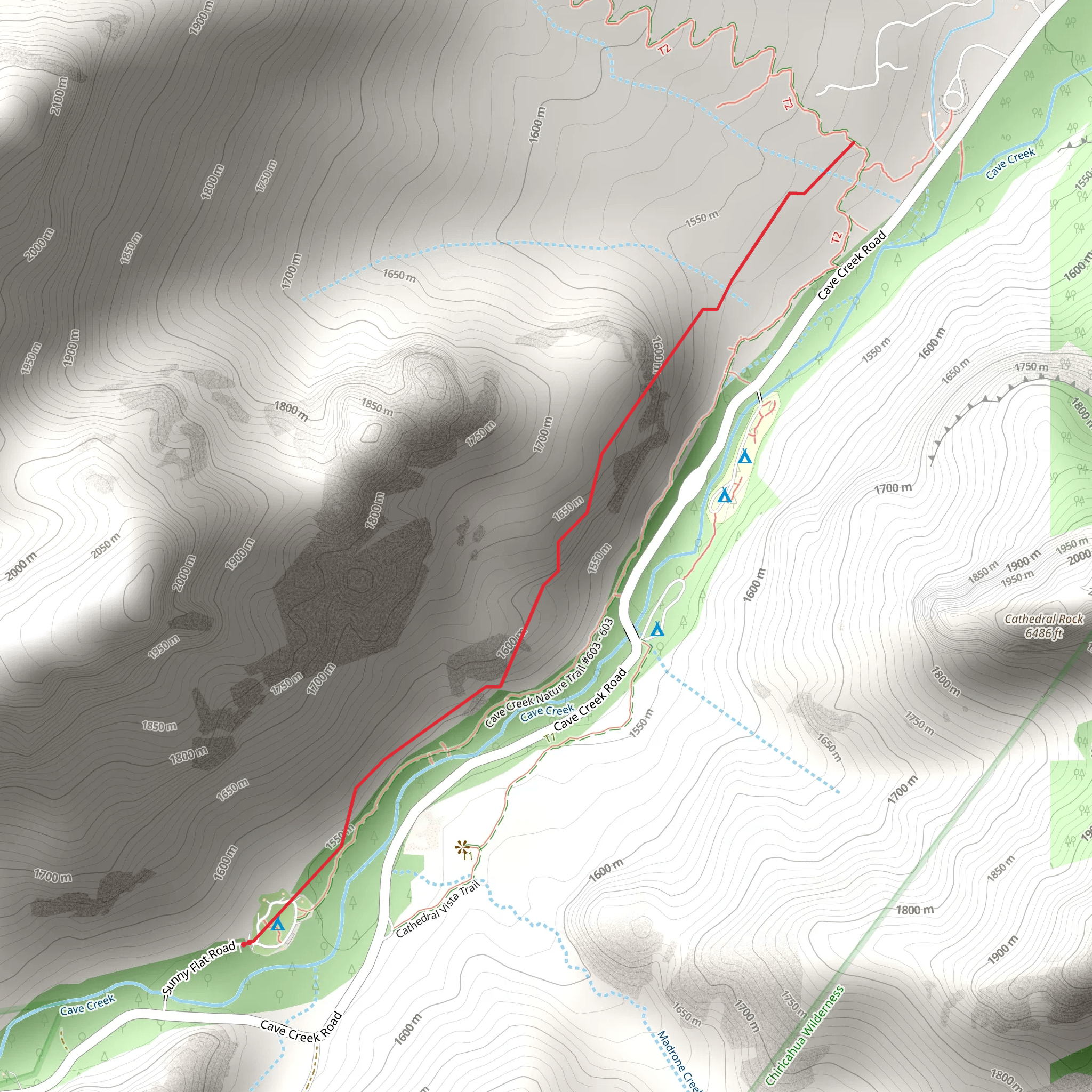Sunny Flat Trail mobile static map