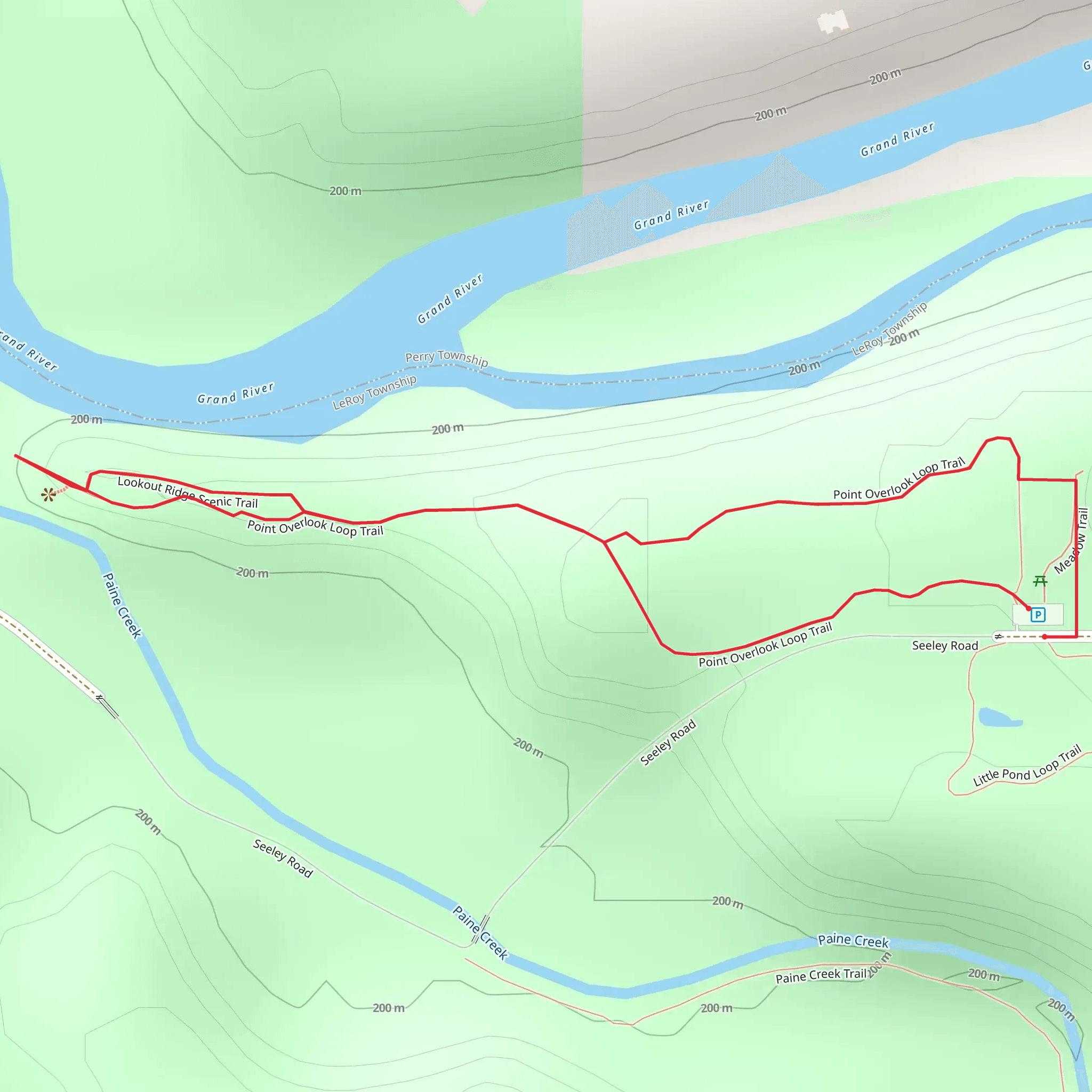 Point Overlook and Lookout Ridge Scenic Loop Trail mobile static map