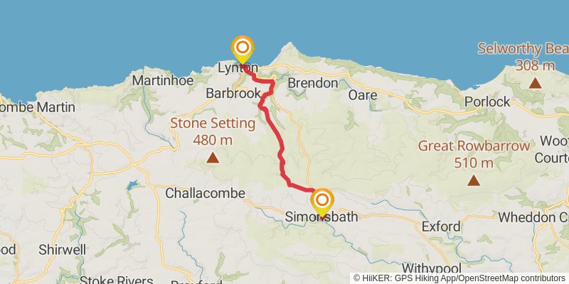 Two Moors Way stage 10 Map