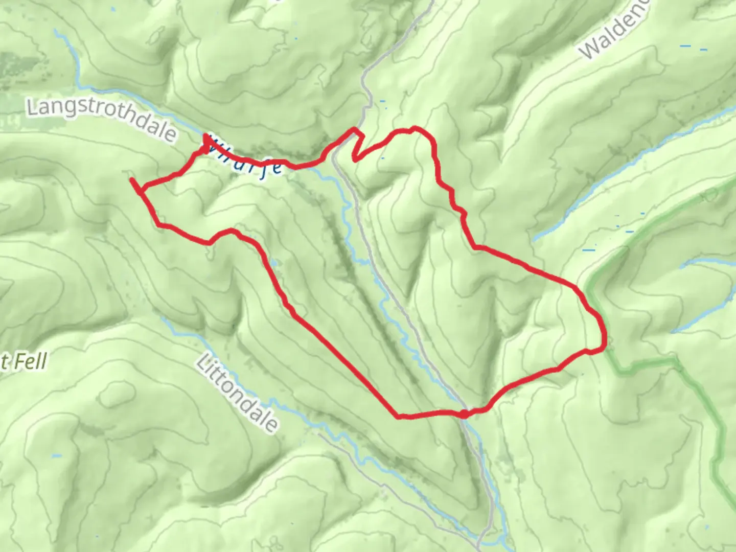 An image depicting the trail Wharfedale Three Peaks (longer version) and its surrounding area.