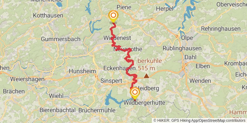 Bergischer Panoramasteig stage 9 Map
