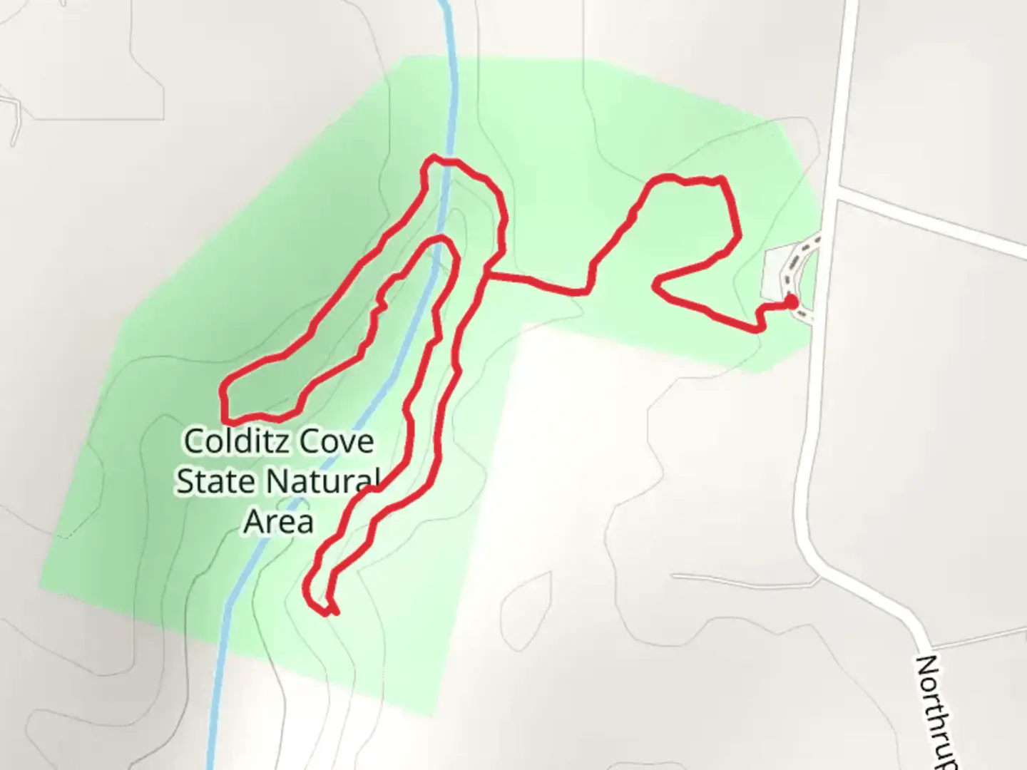 An image depicting the trail Colditz Cove Loop Trail and its surrounding area.