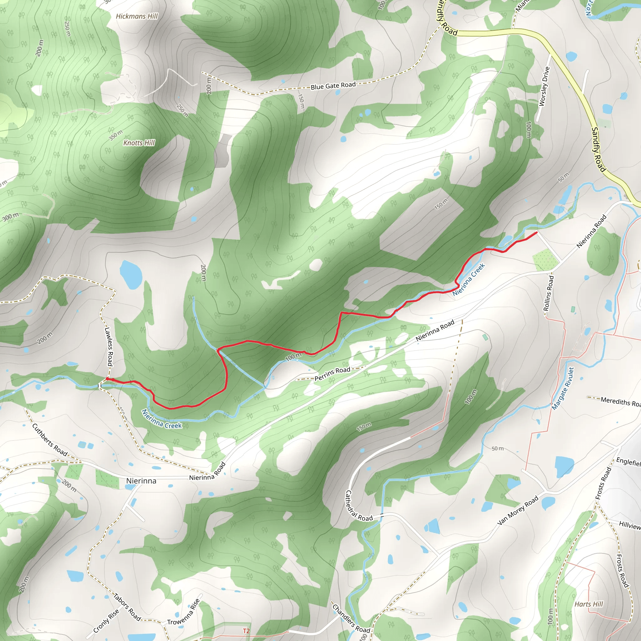 Nierinna Creek Track mobile static map