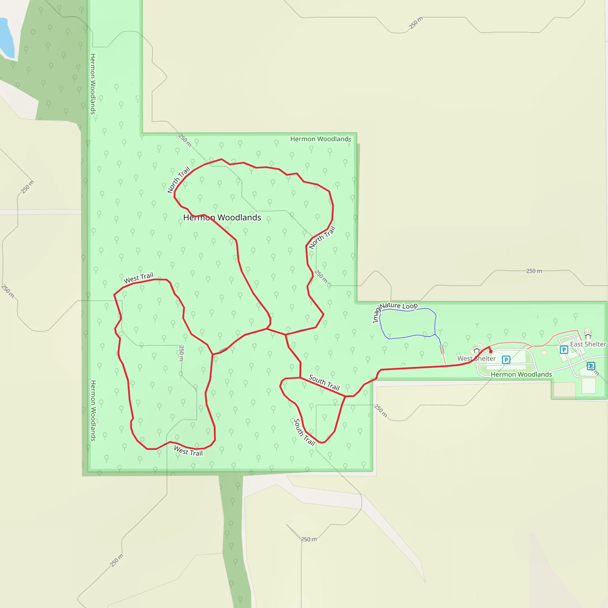 North, West and South Loop Trail mobile static map