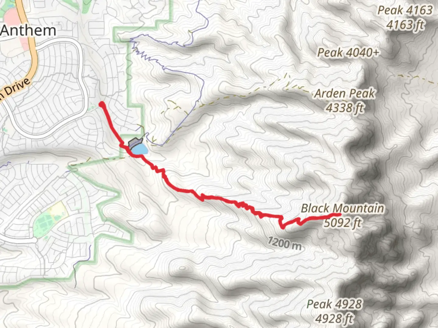 An image depicting the trail Black Mountain Trail and its surrounding area.