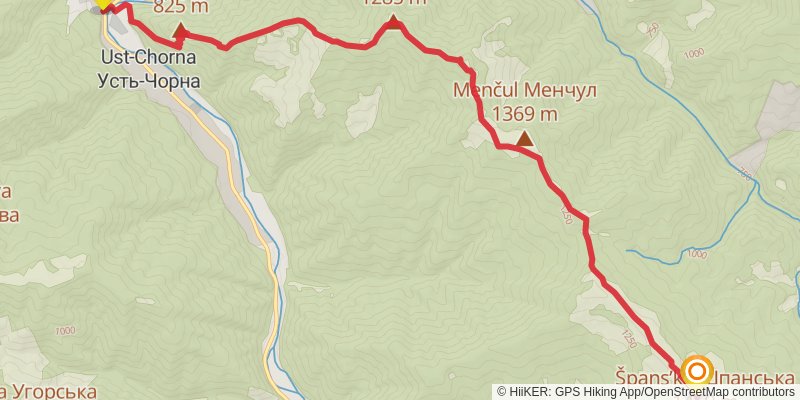 Trans Carpathian Hike stage 54 Map