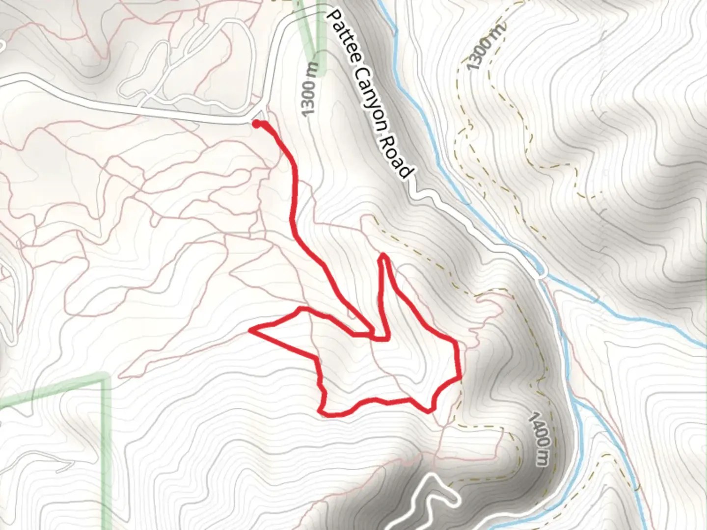 An image depicting the trail Pattee Canyon Road Loop and its surrounding area.