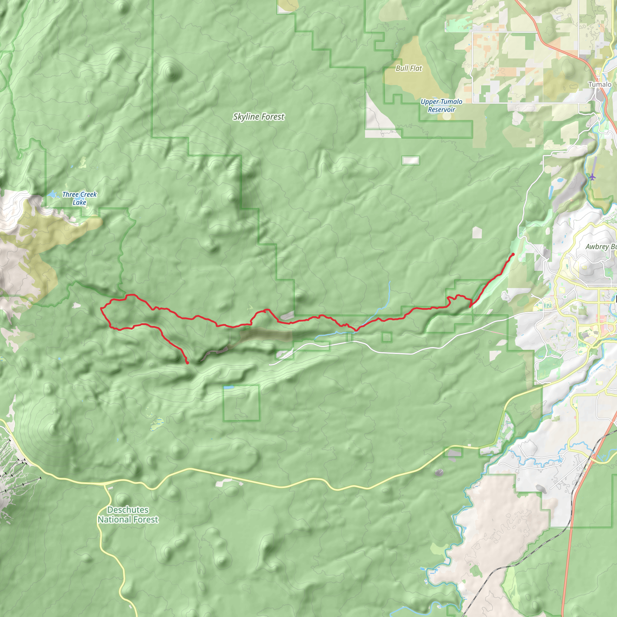 North Fork and Mrazek Trail mobile static map