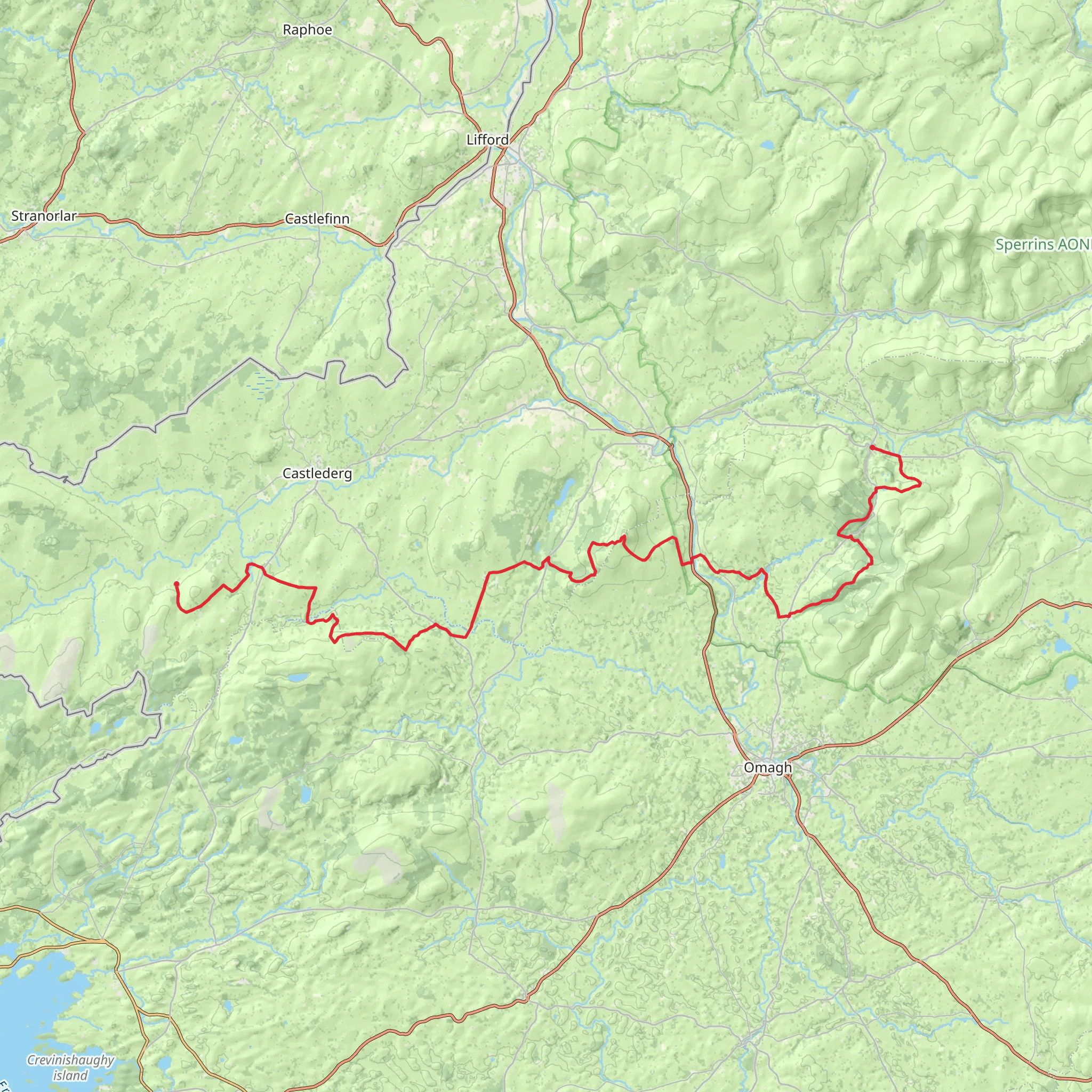 Killeter to Gortin mobile static map