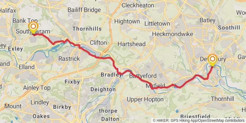 Todmorden to York Walk stage 3 Map