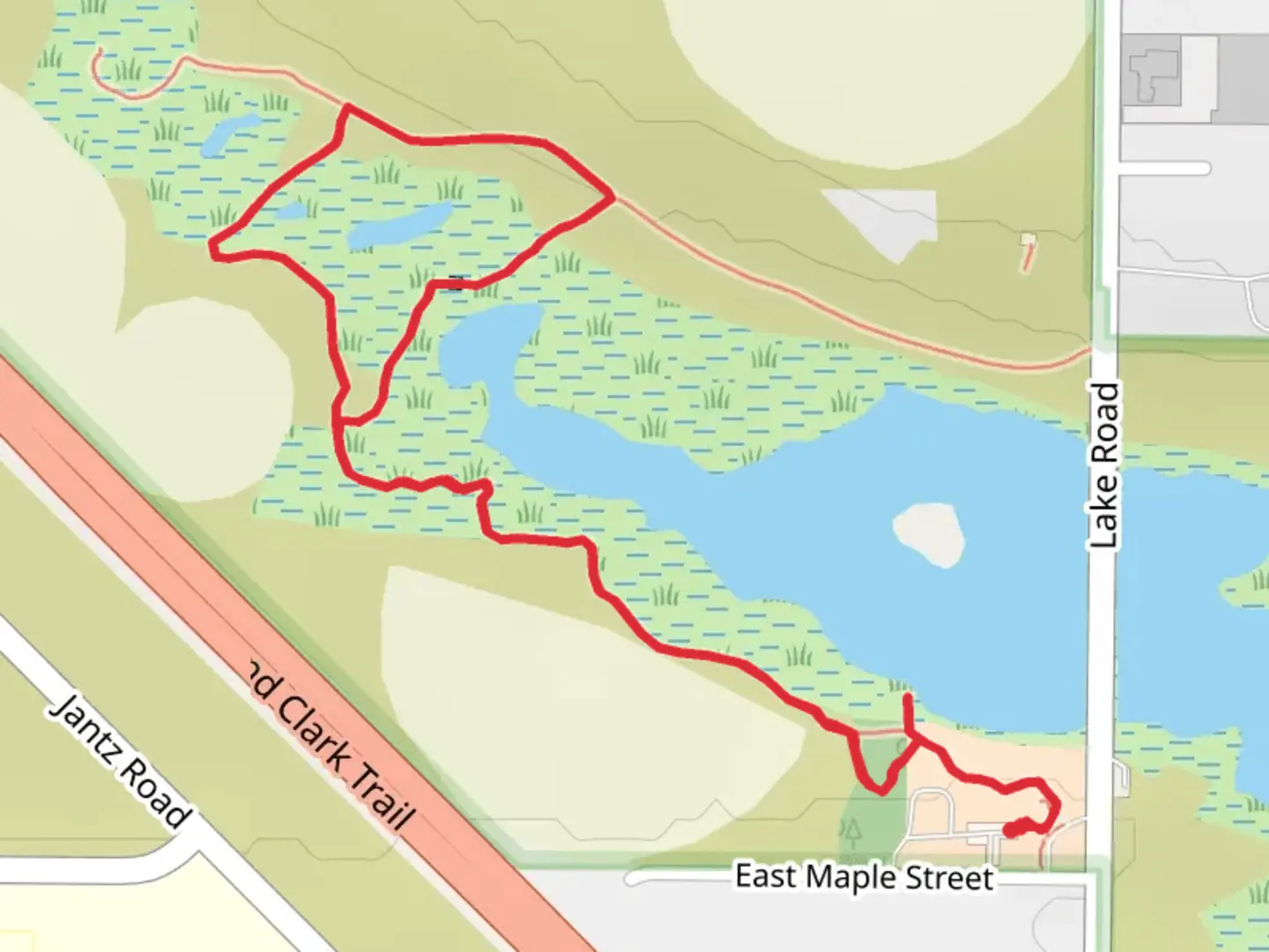 An image depicting the trail Burbank Slough Wildlife Trail and its surrounding area.