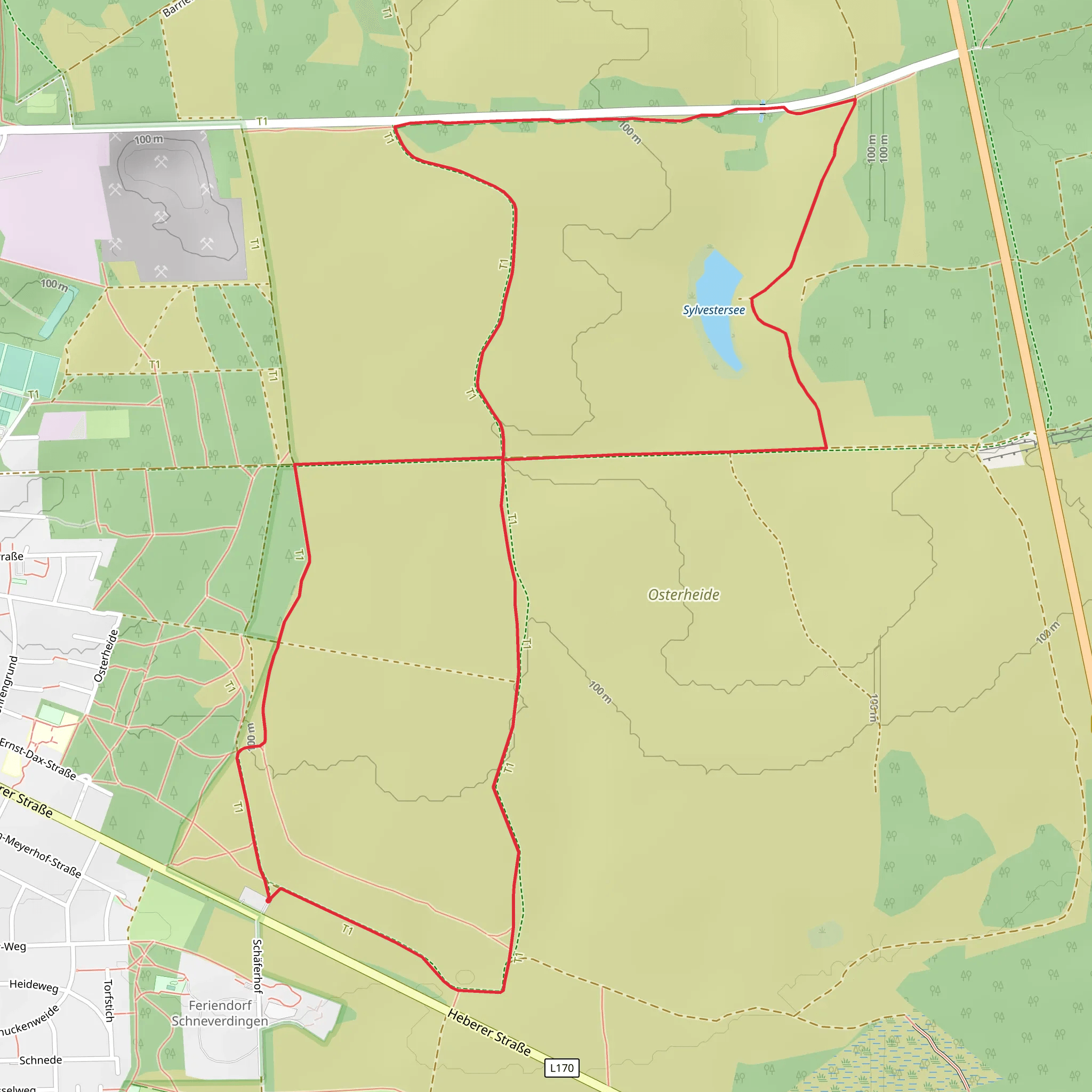 Schneverdingen and Sylvestersee Loop mobile static map