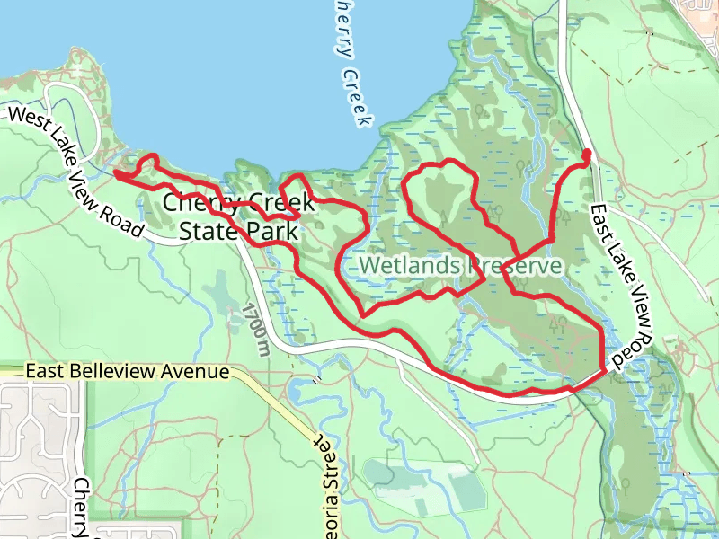 Wetland Trail, Cherry Creek trail and South Connector Loop Trail