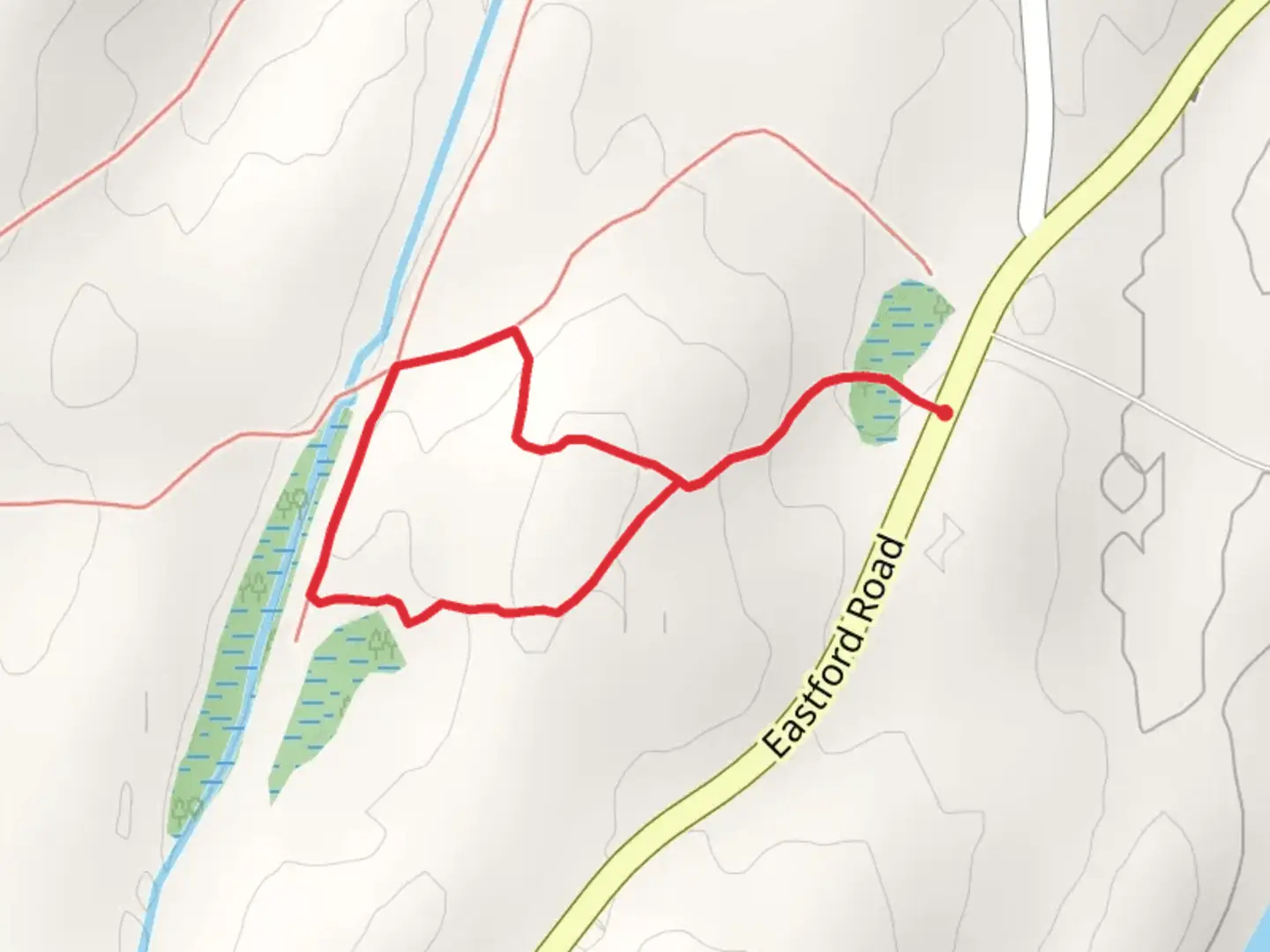 An image depicting the trail Yellow Blaze from Eastford Road and its surrounding area.