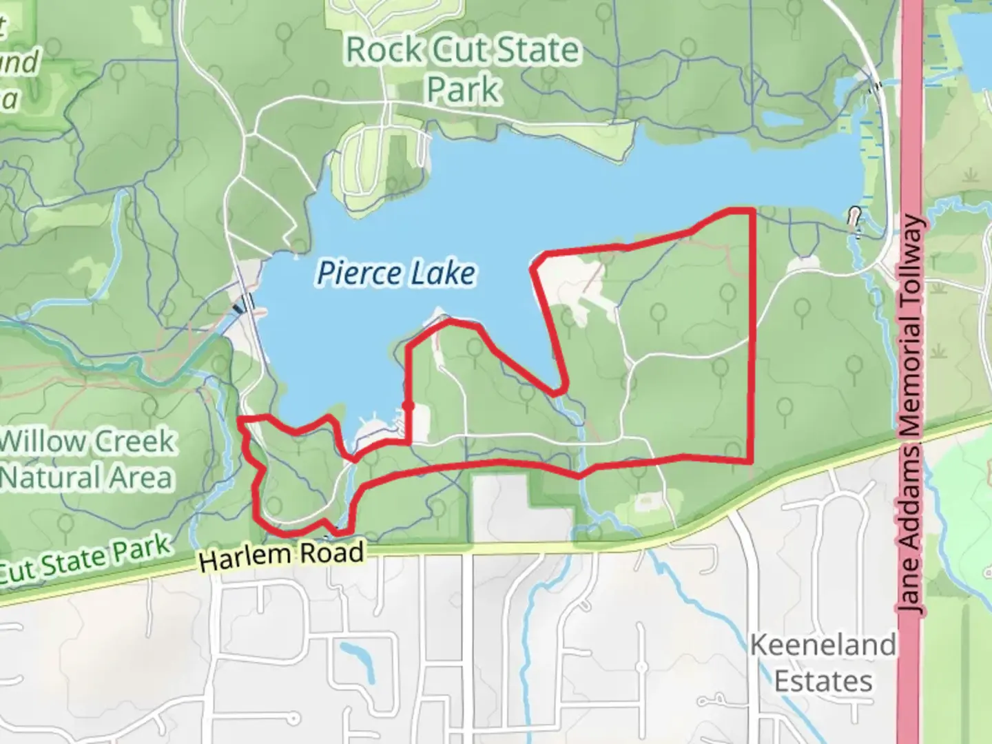An image depicting the trail Pierce Lake South Loop and its surrounding area.