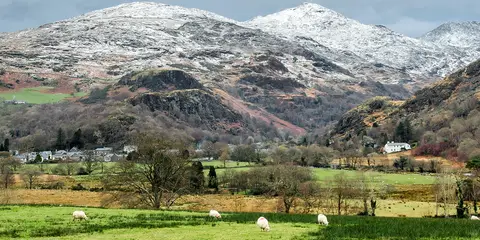 An image depicting the trail Yr Aran and Snowdon from Rhyd-Ddu and its surrounding area.