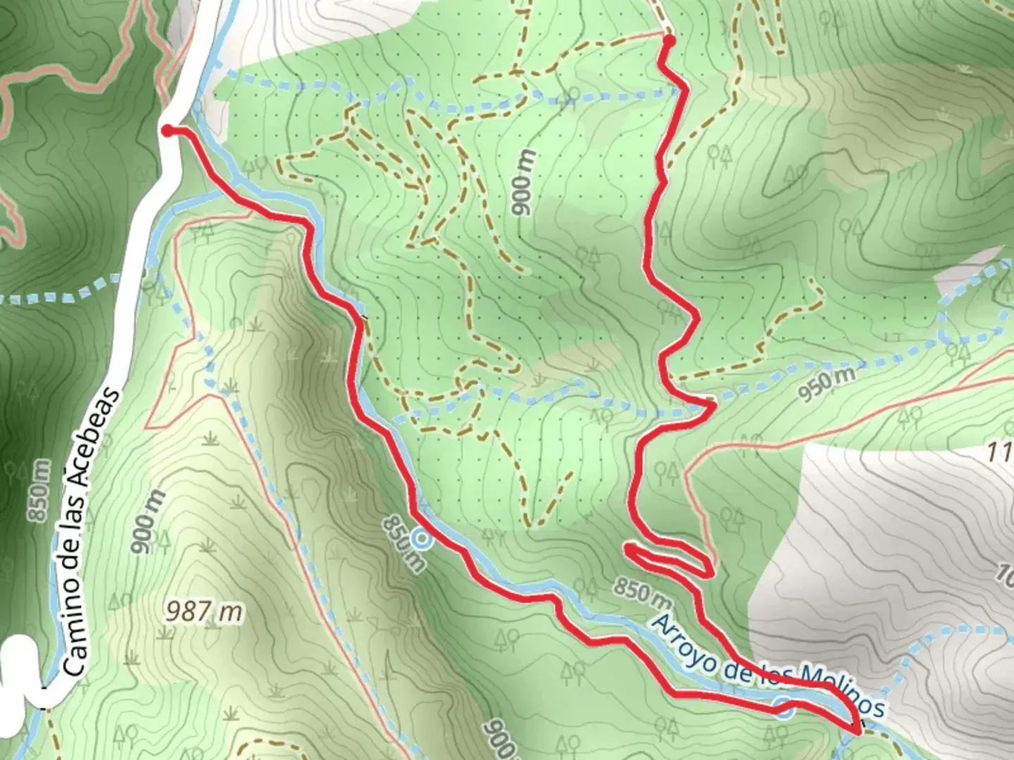 An image depicting the trail The Boards of the Streams and its surrounding area.
