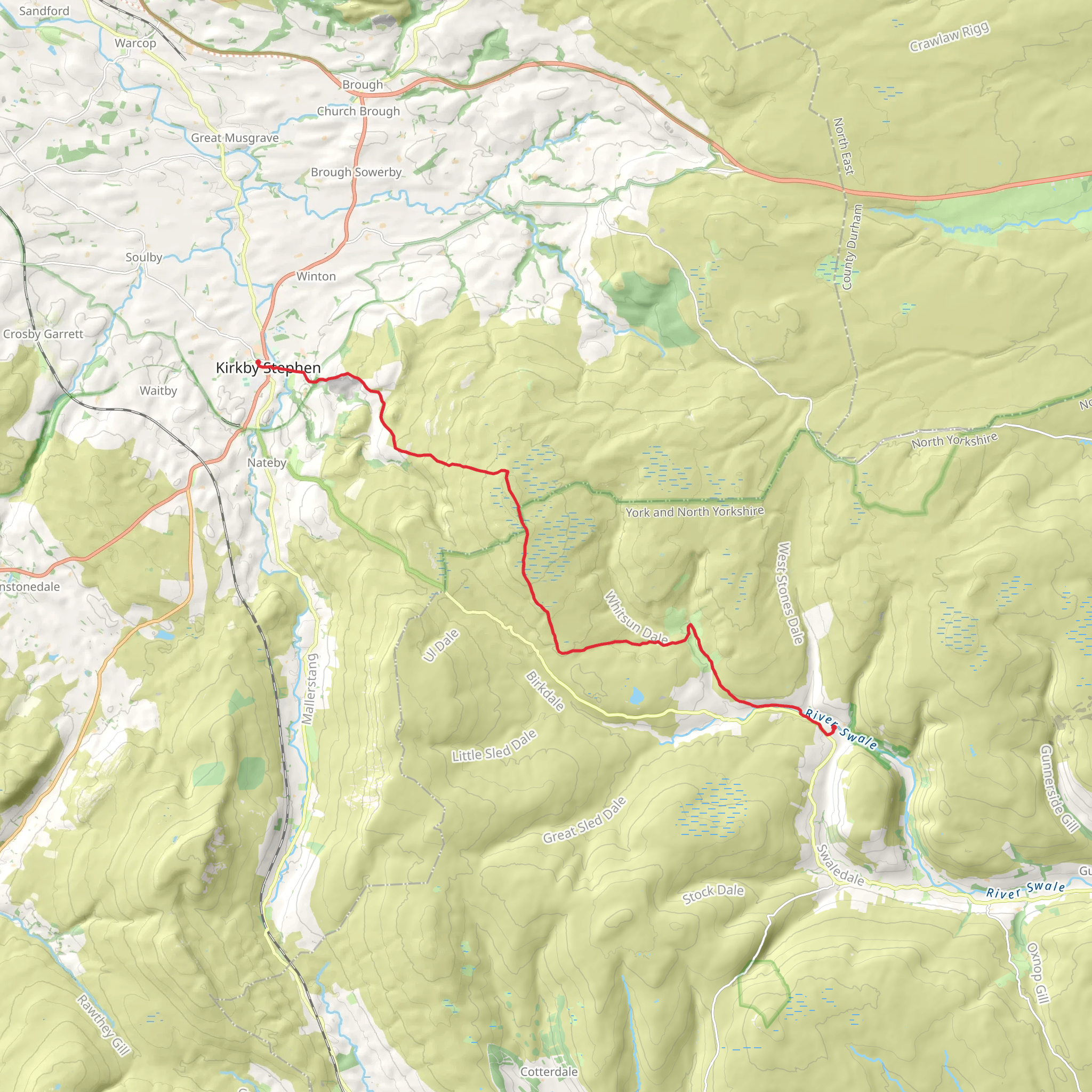 Kirkby Stephen to Keld Walk mobile static map