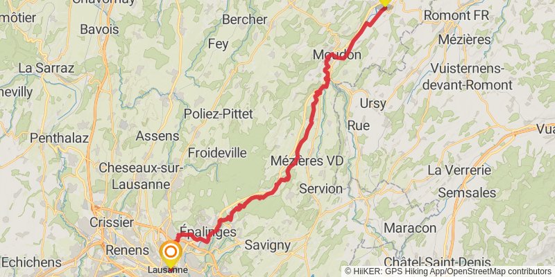 Camino Rheineck - Geneva stage 21 Map