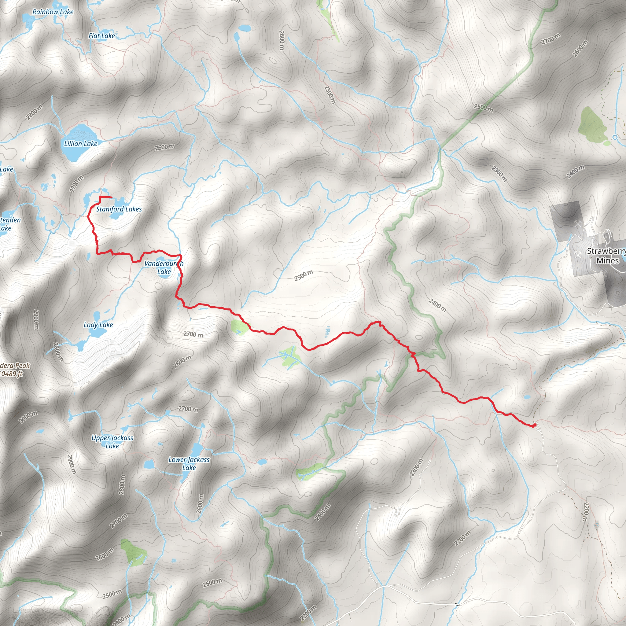 Staniford Lake via Theodore Solomons Trail mobile static map