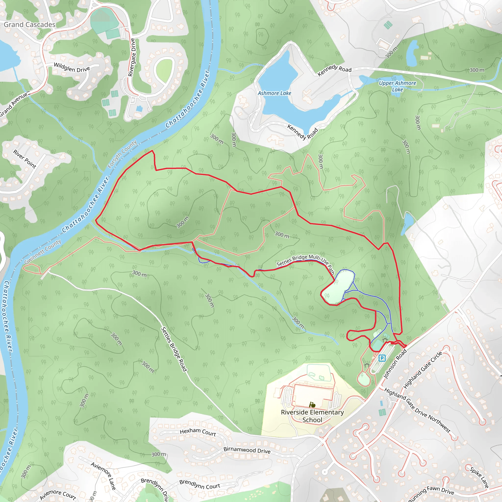 Settles Bridge Loop Path mobile static map