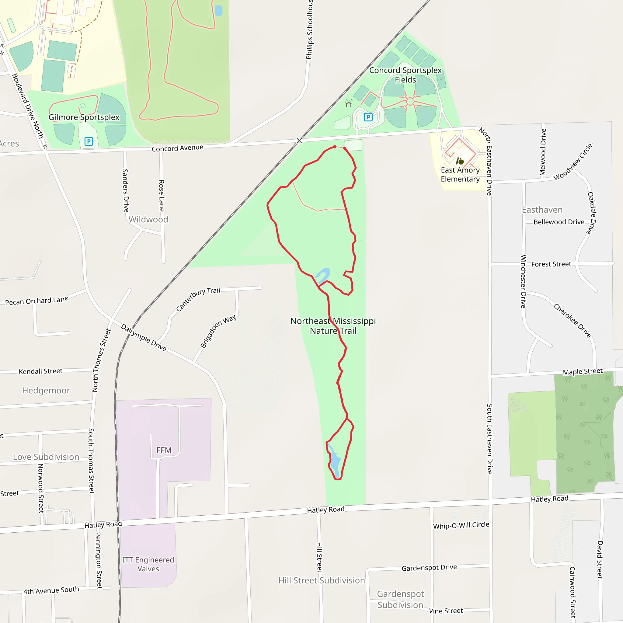 Northeast Mississippi Nature Trail Loop mobile static map