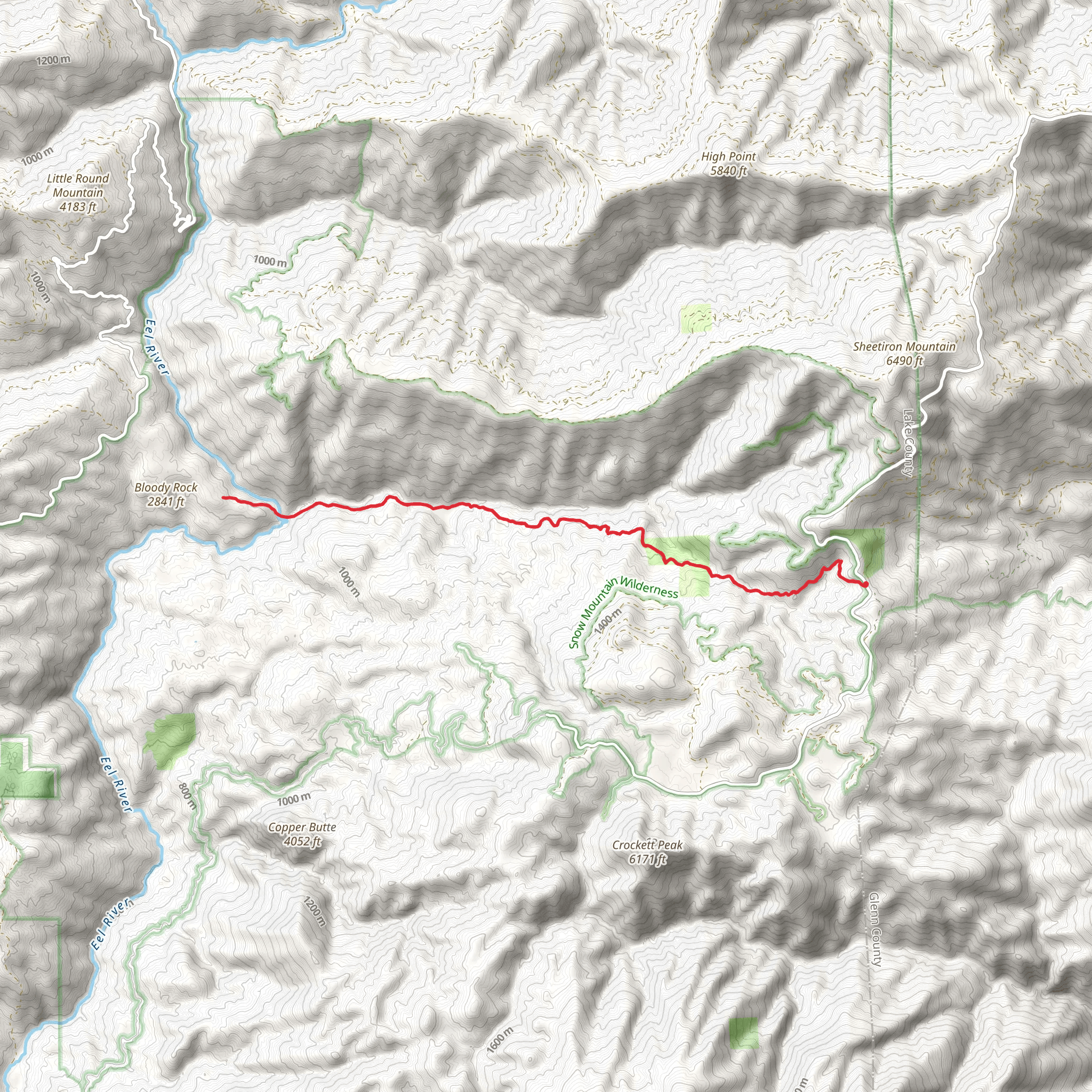 Cold Creek Trail mobile static map