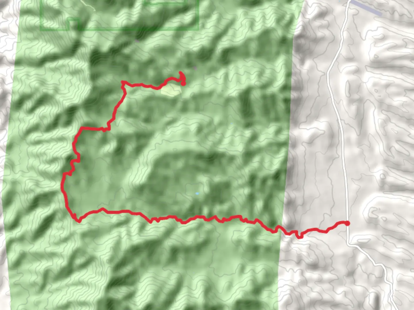 An image depicting the trail Moss Wash Trail and its surrounding area.