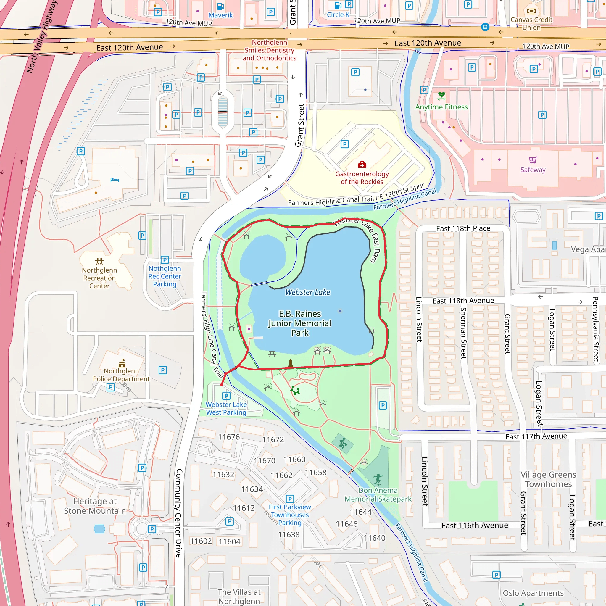 Webster Lake Loop mobile static map
