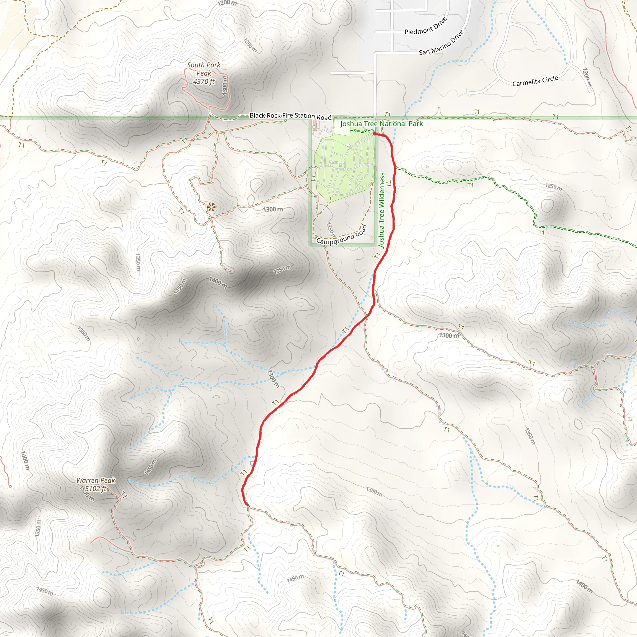 Black Rock Canyon Trail mobile static map