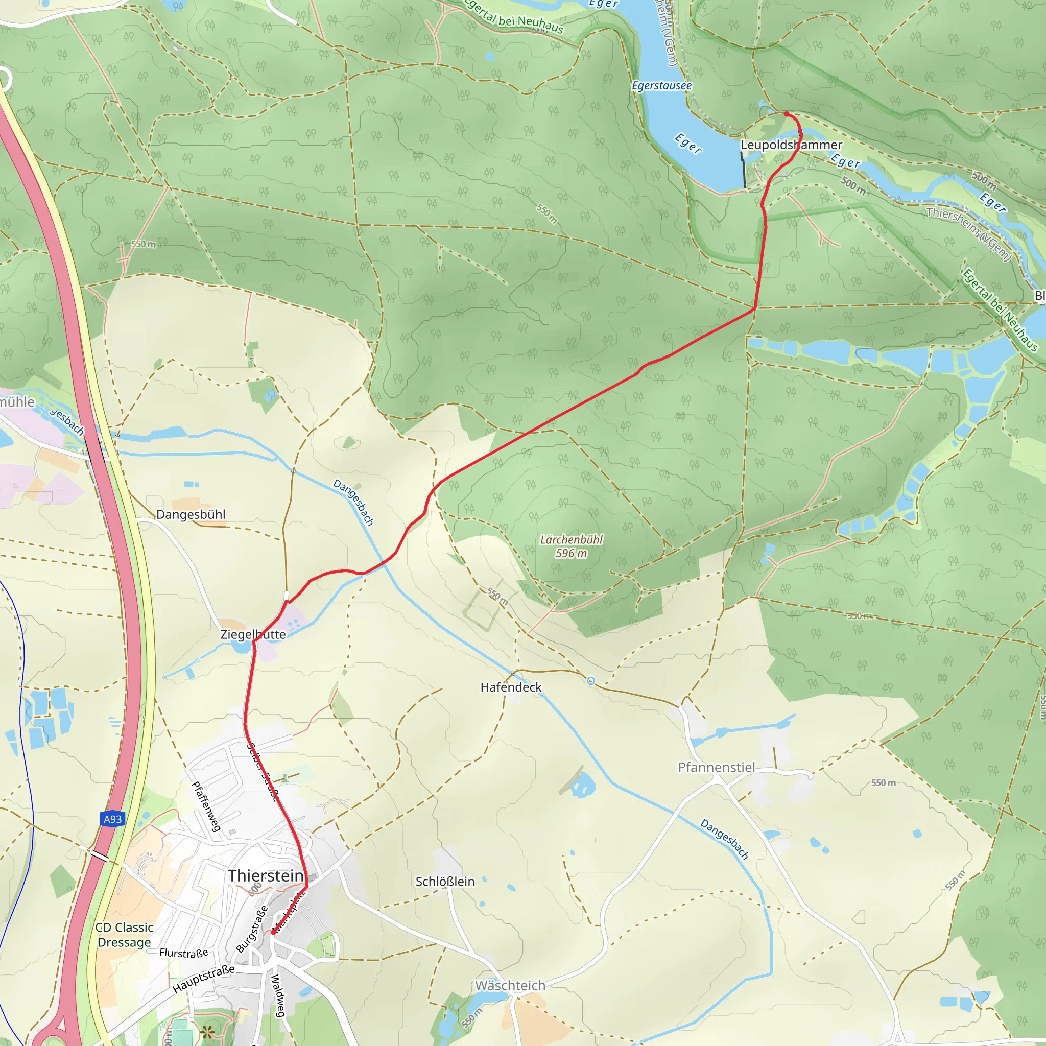 Infotafel Kaiserweg to Kaiserweg via Thierstein mobile static map