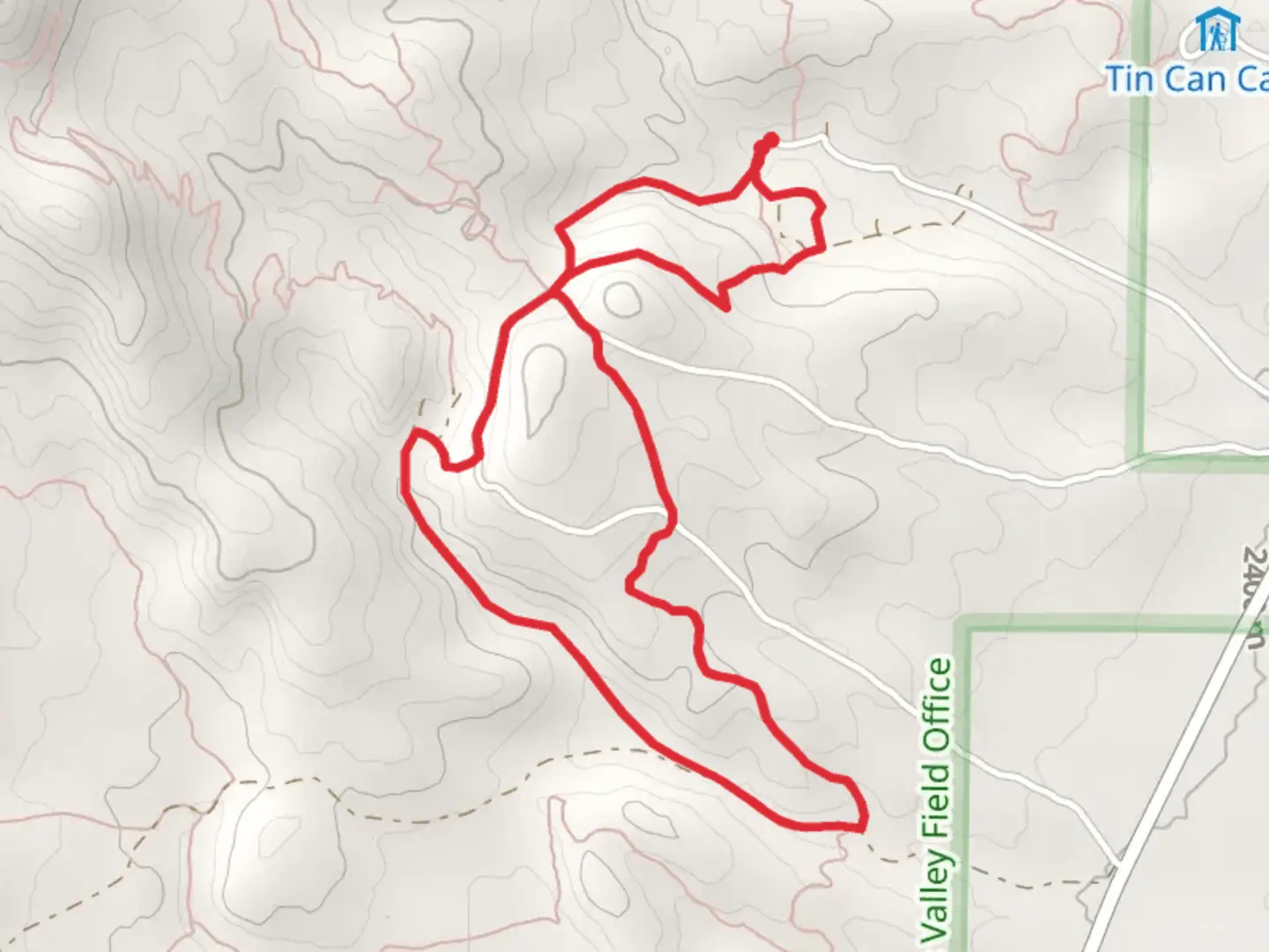 An image depicting the trail Blue Sky Capulin Loop from Penitente Canyon and its surrounding area.