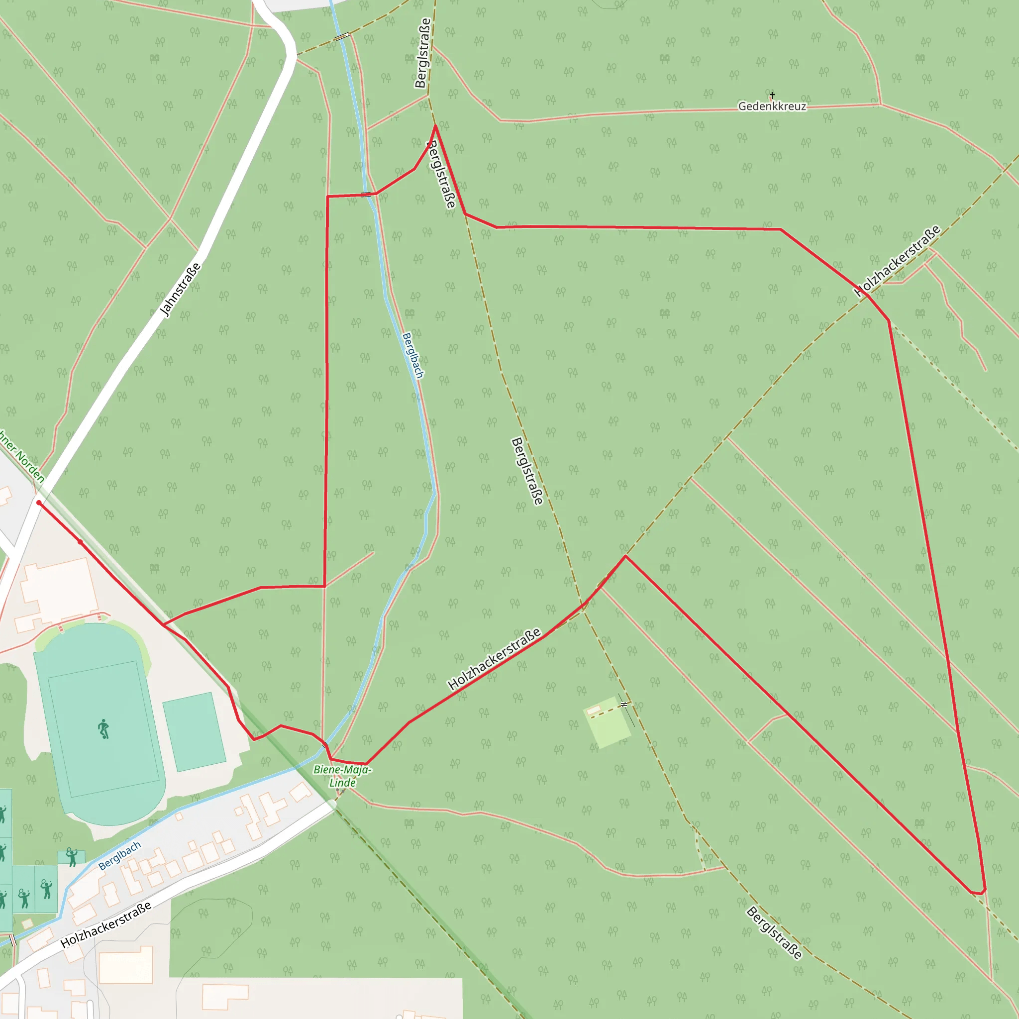 Berglwald Loop via Holzhackerstraße mobile static map