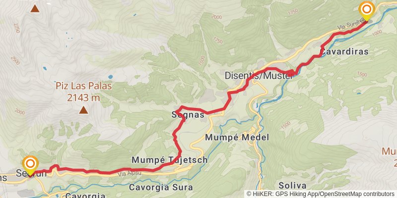 Camino Müstair-Geneva via Martigny stage 16 Map