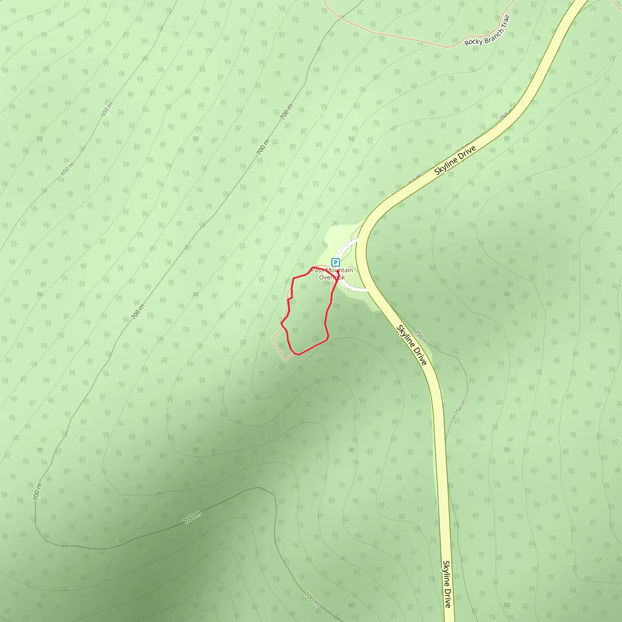 Pass Mountain Stroller Loop Trail mobile static map