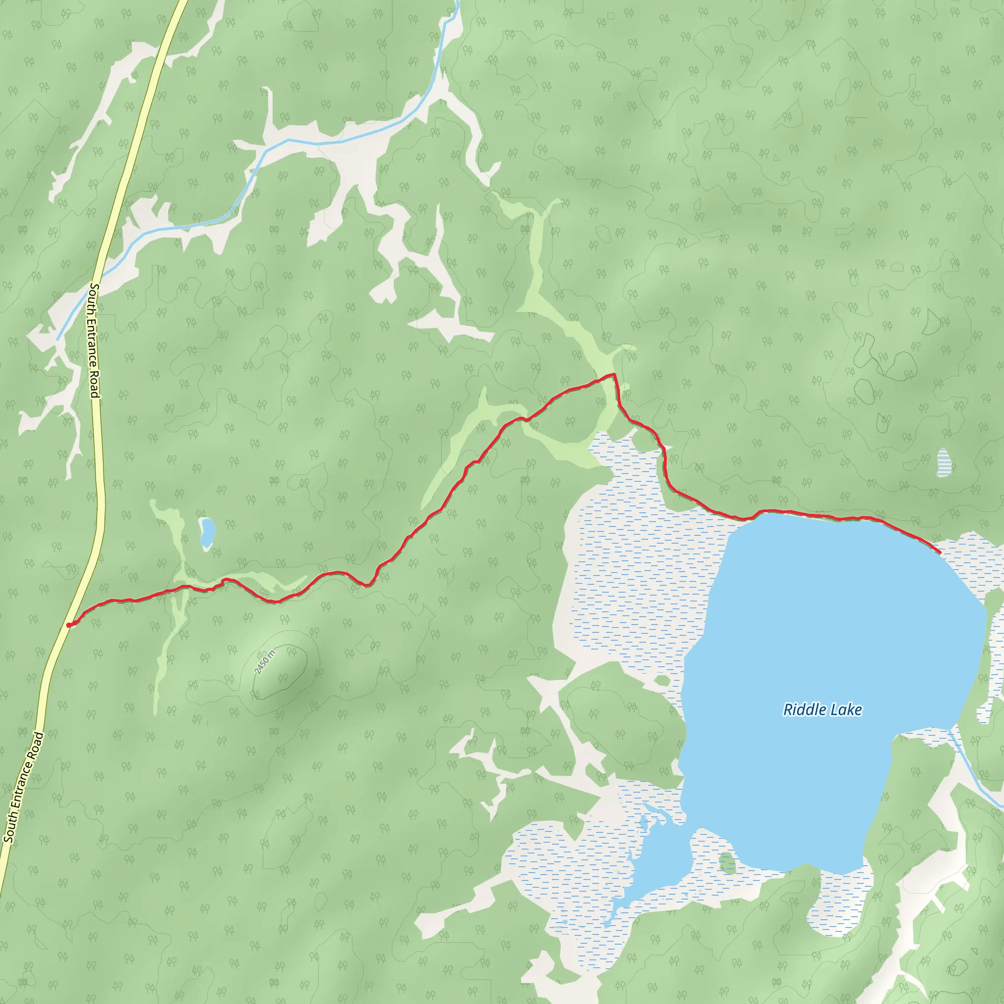 Riddle Lake Trail mobile static map