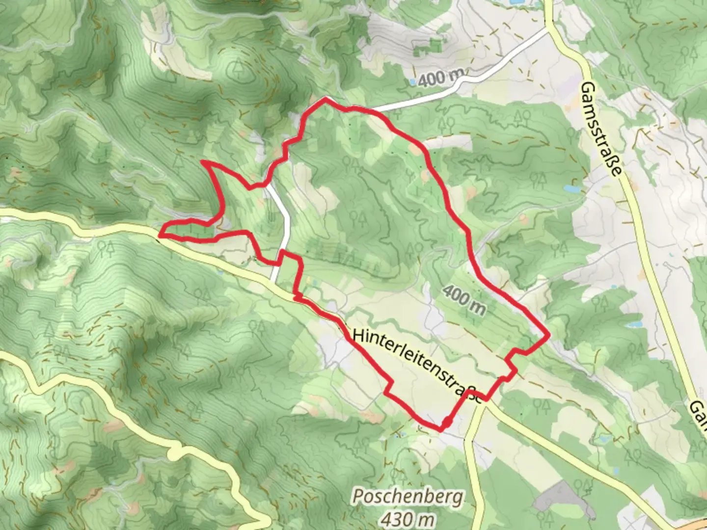 An image depicting the trail Wildbacher Schilcher Route and its surrounding area.