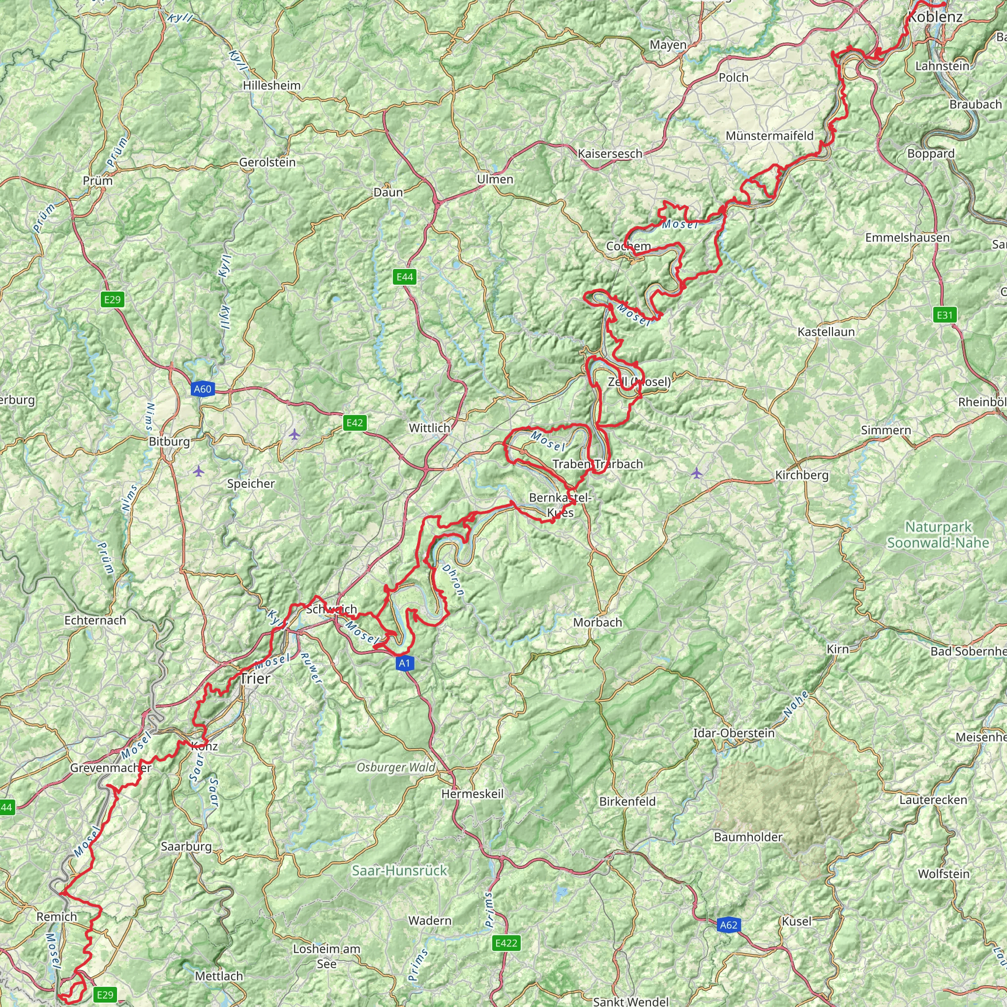 Moselsteig mobile static map